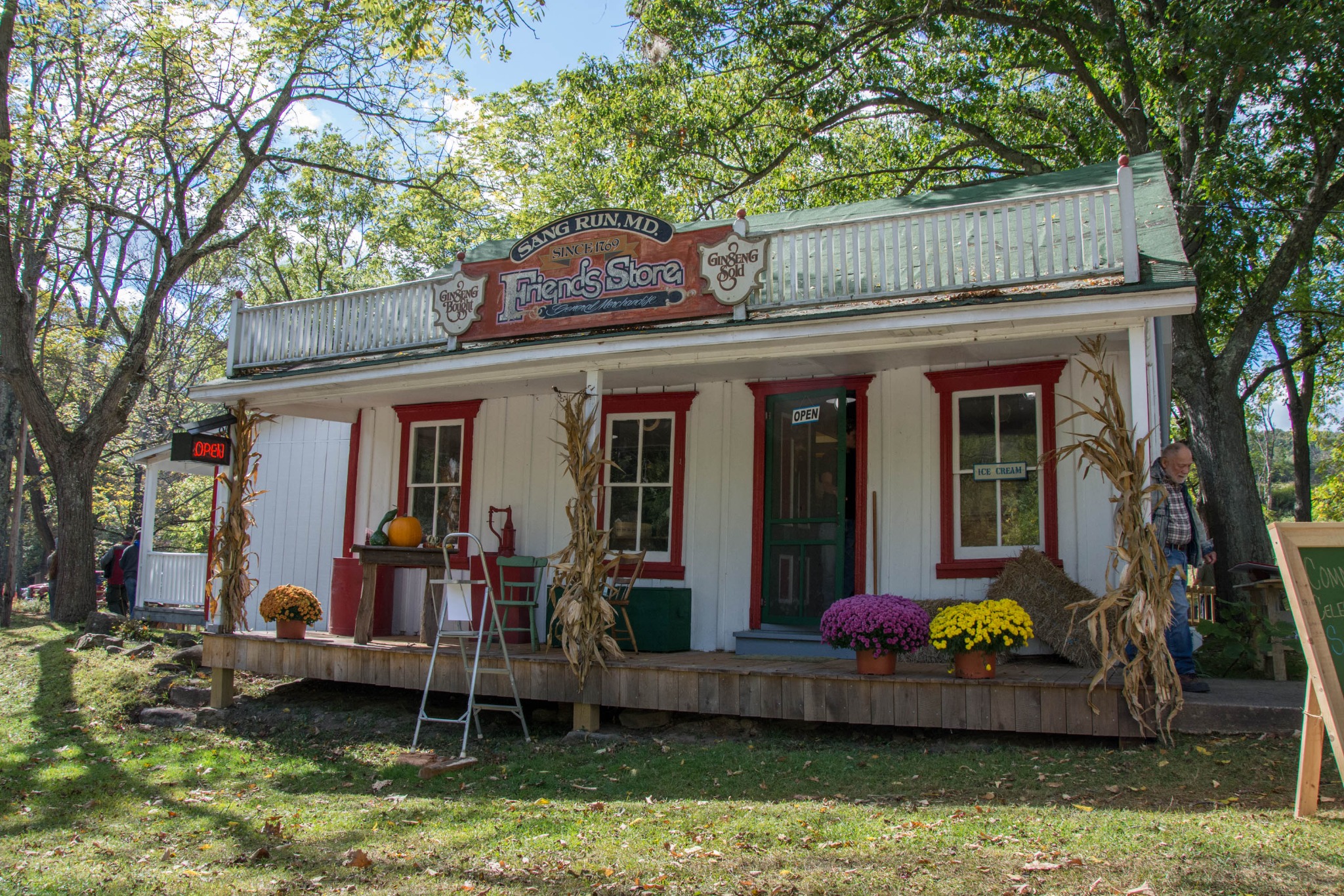Historic Friends Store in Sang Run, Maryland, photographed in a past fall season