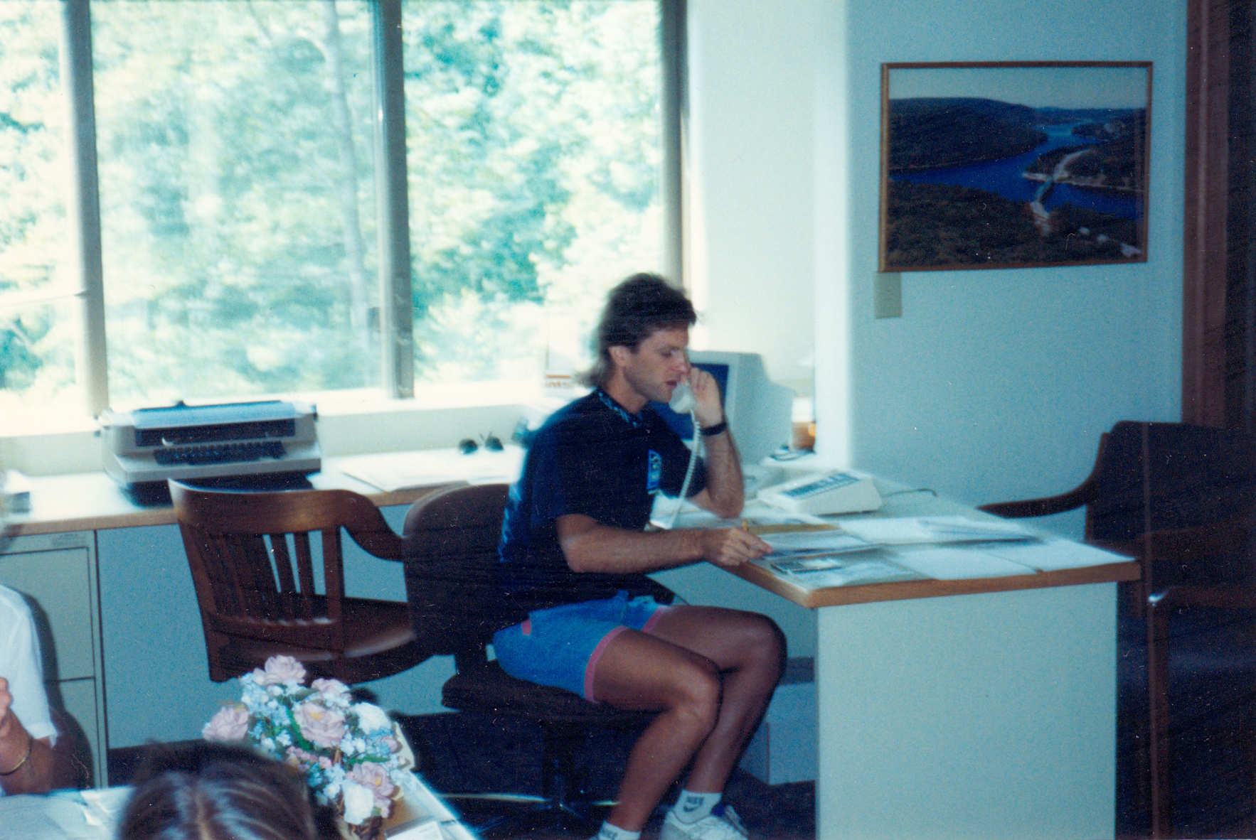 Jimmy Railey working in the Railey Realty office