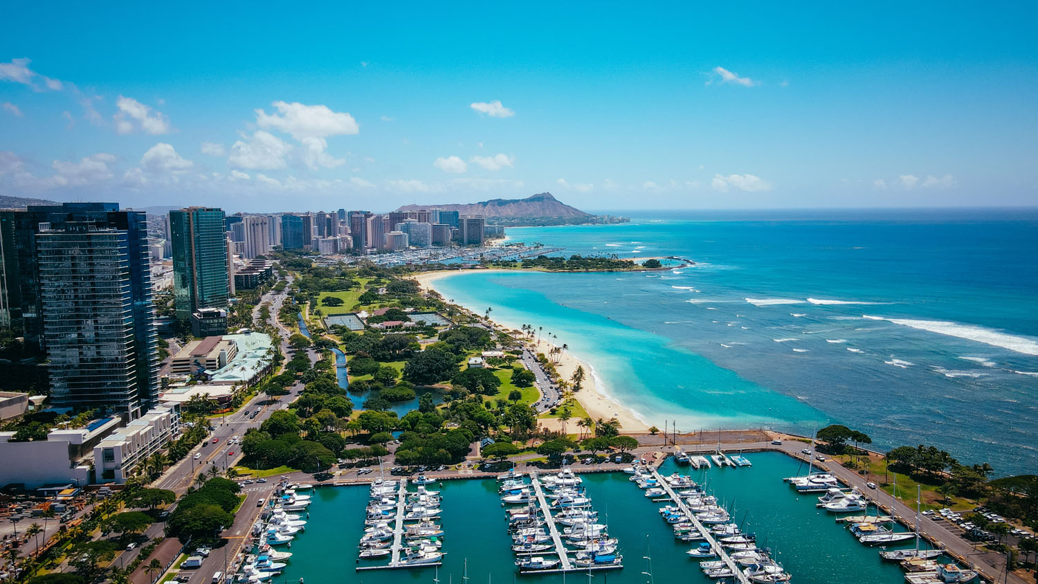 Ala Moana Beach Park shoreline Honolulu Hawaii