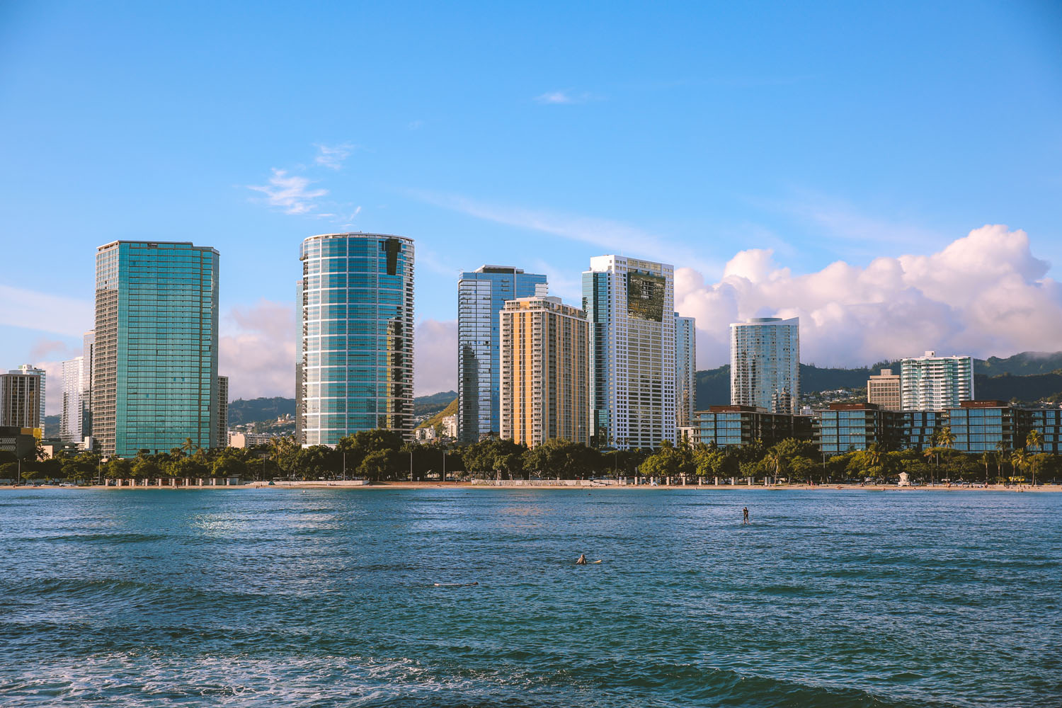 Ala Moana Beach Park shoreline in Kakaako Hawaii