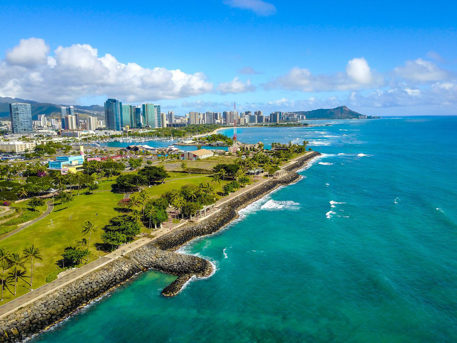 Kakaako Waterfront Park and Ala Moana Beach Park