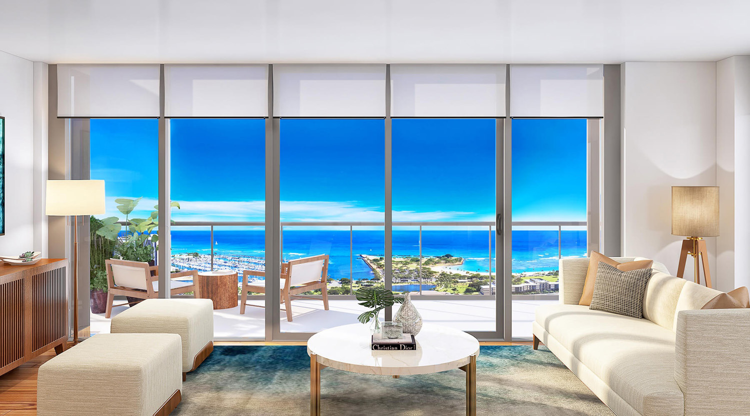 Ocean view from a Honolulu luxury condo
