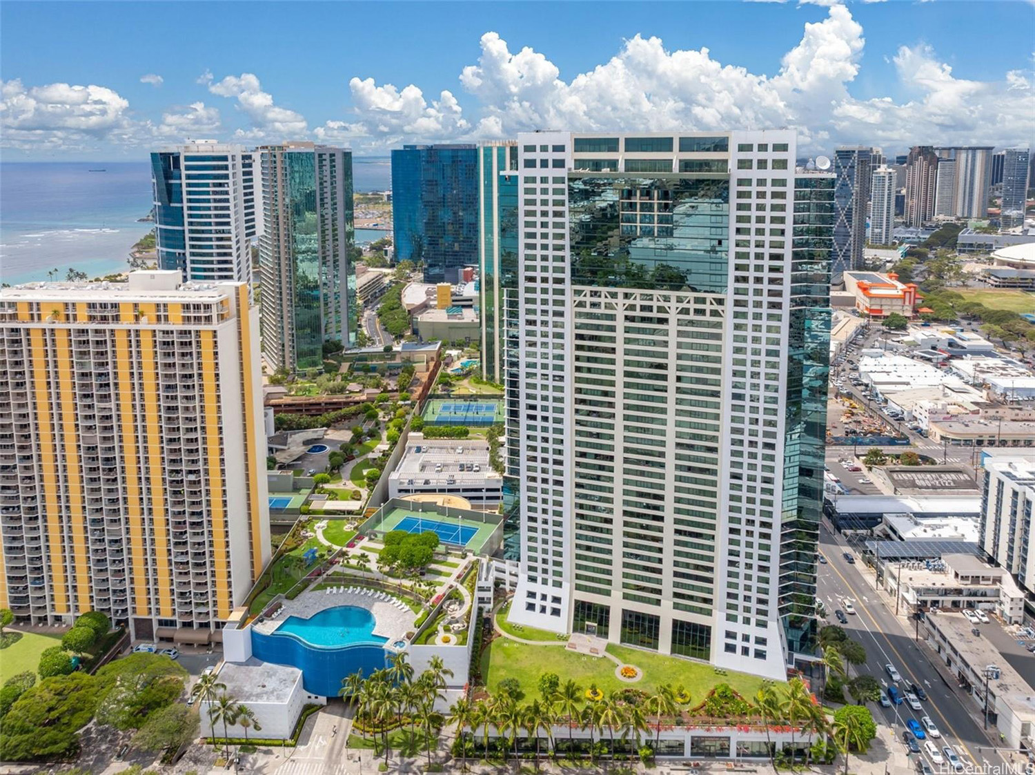 Hawaiki Tower bird's eye view condo interior.
