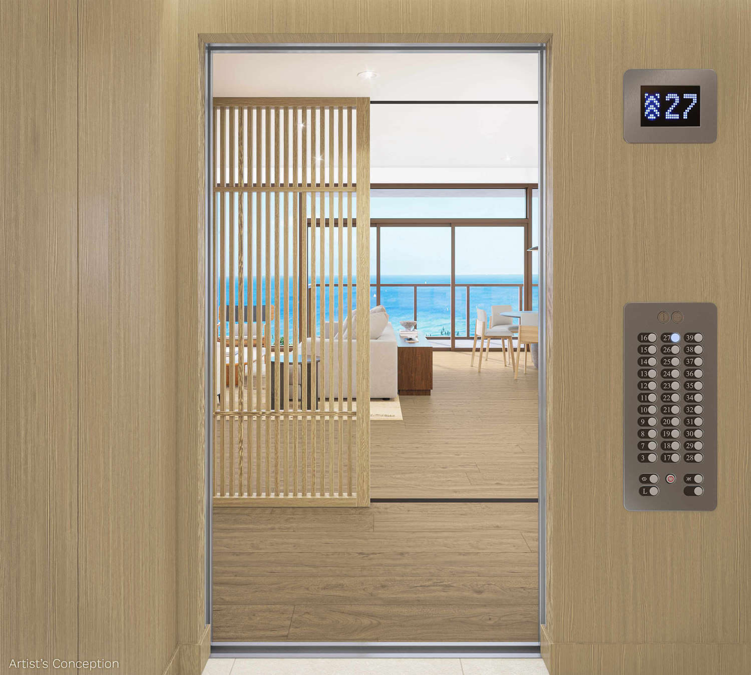 Kaliʻu Residence elevator view three