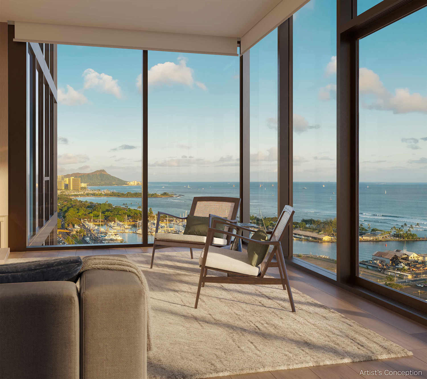 Kaliʻu residence living vignette in Kaliʻu