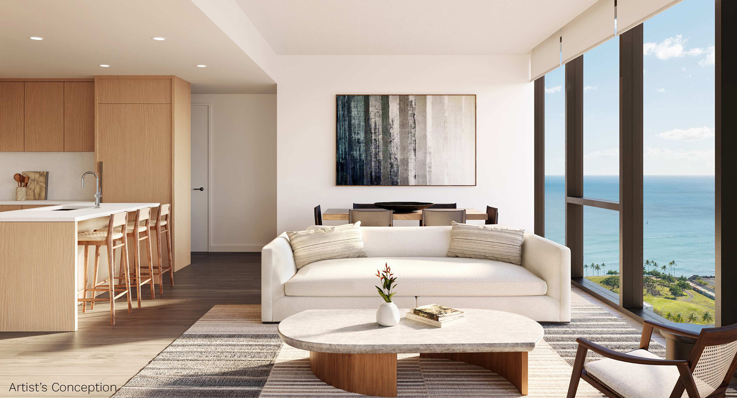 Kaliʻu residence kitchen living dining area 31