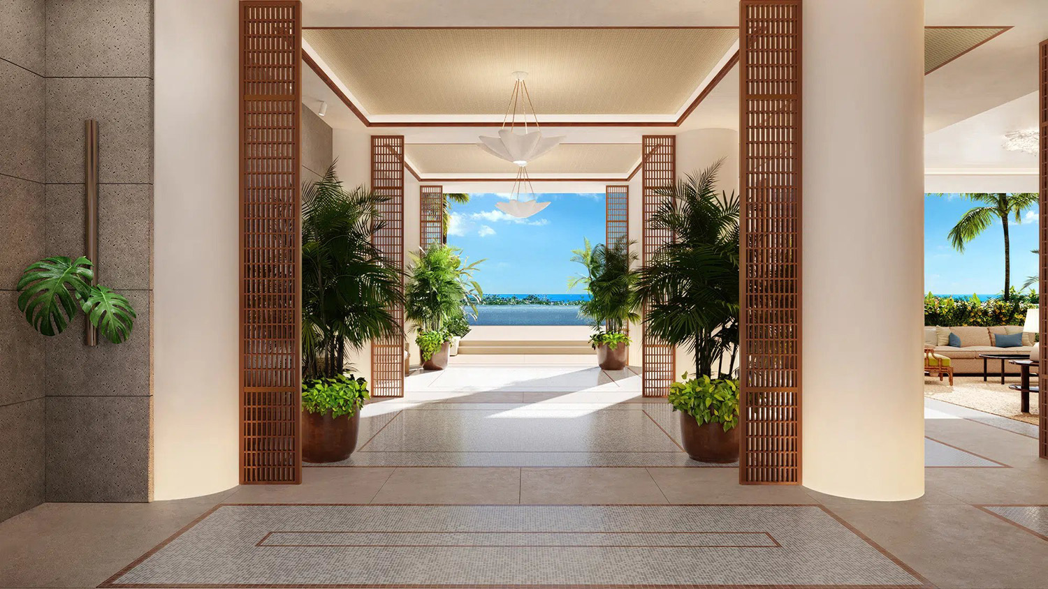 Launiu condo amenity deck breezeway.