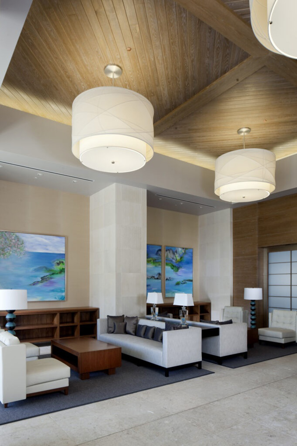 Luxury condo lobby in Honolulu