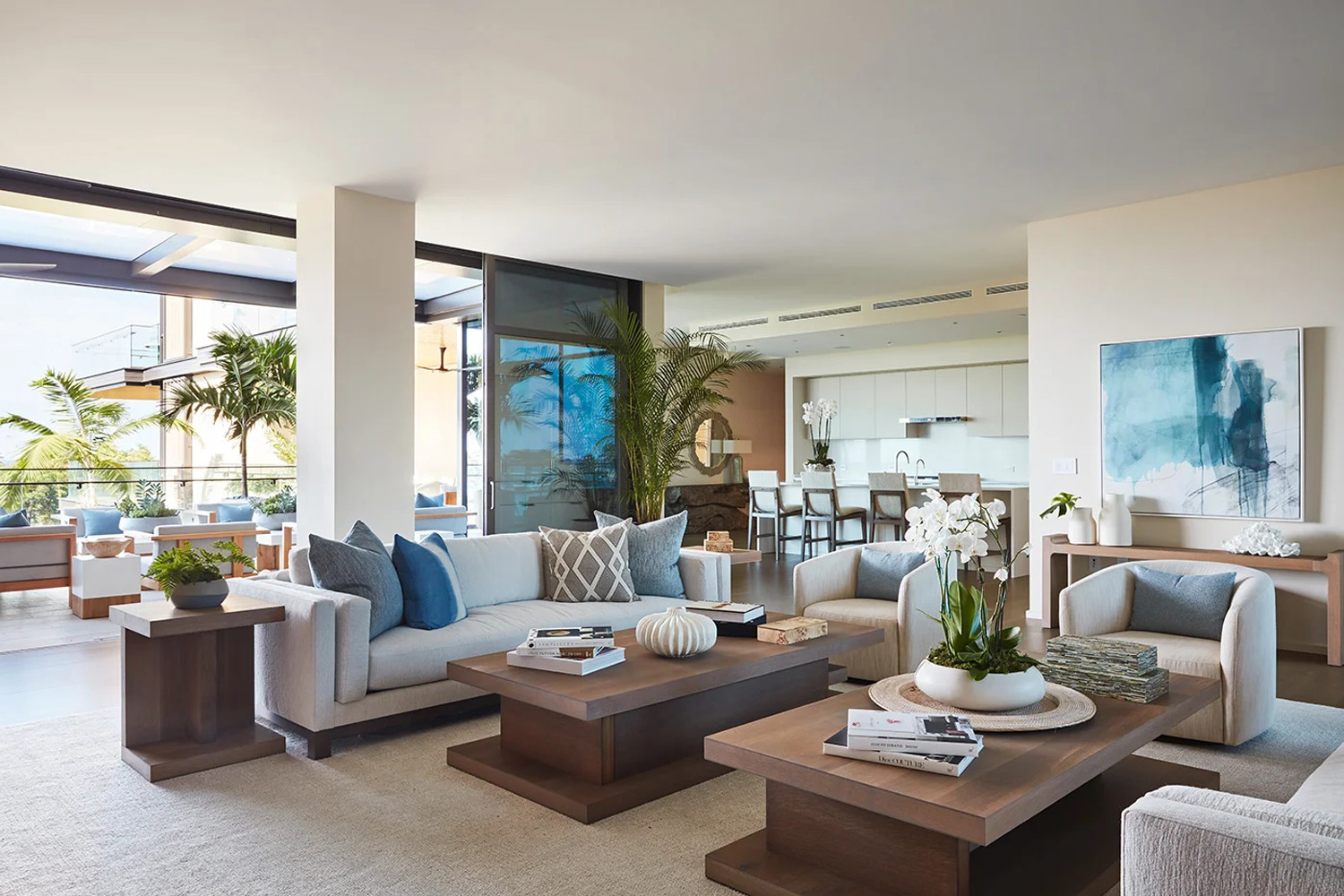 Open concept Honolulu luxury condo interior