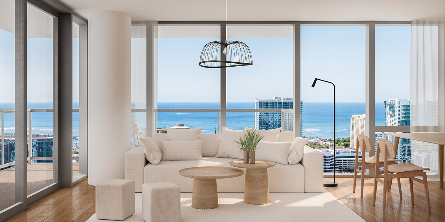 The Park on Keeaumoku living room view 3