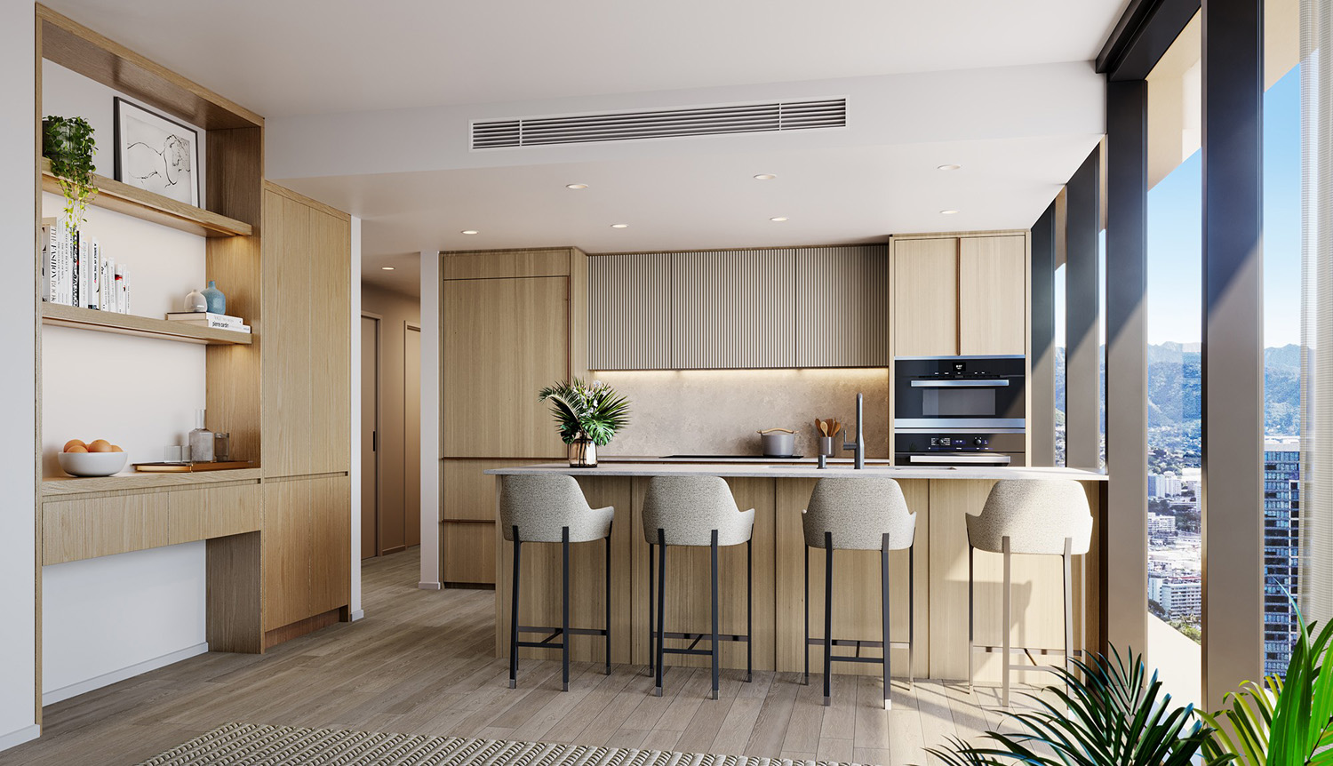 The Park Ward Village condos kitchen view 1