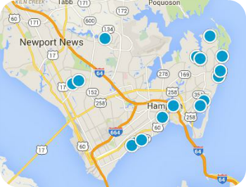 Hampton Roads VA Real Estate Map