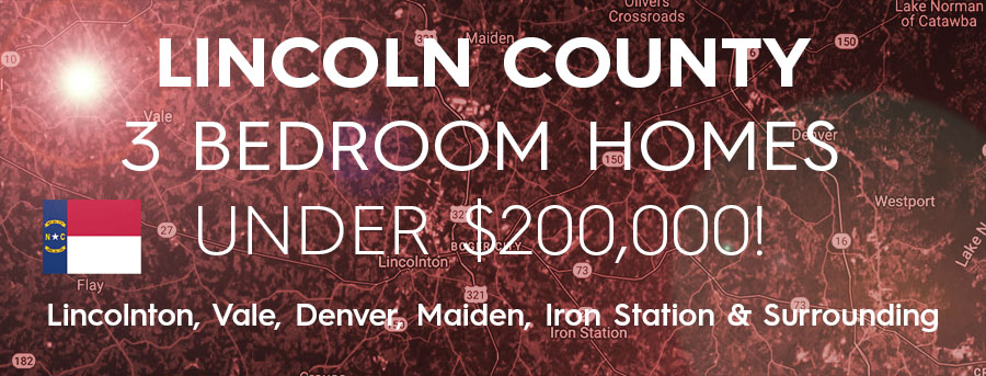Lincoln County NC 3 Bedroom homes under 200,000