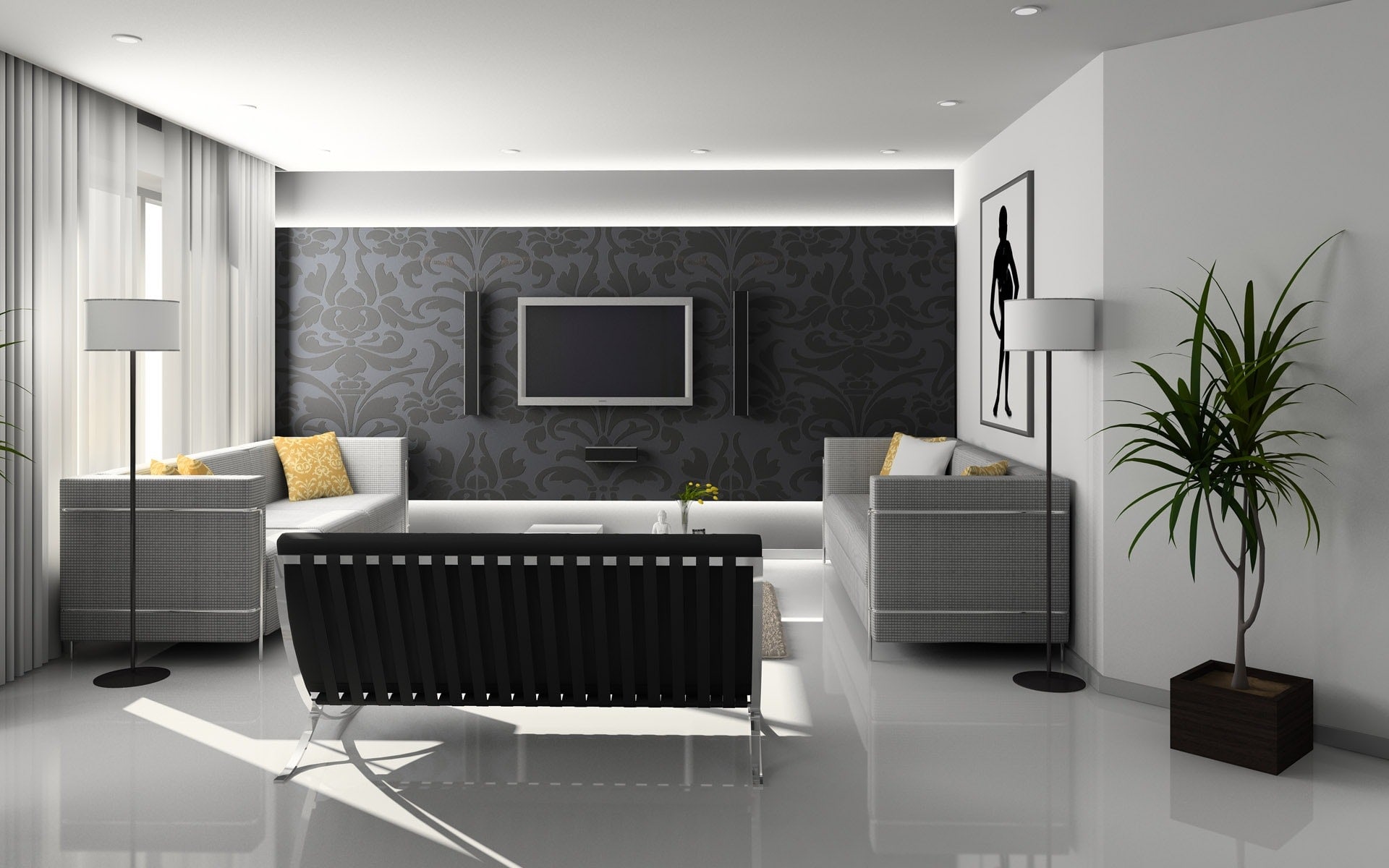Bold backdrop living room