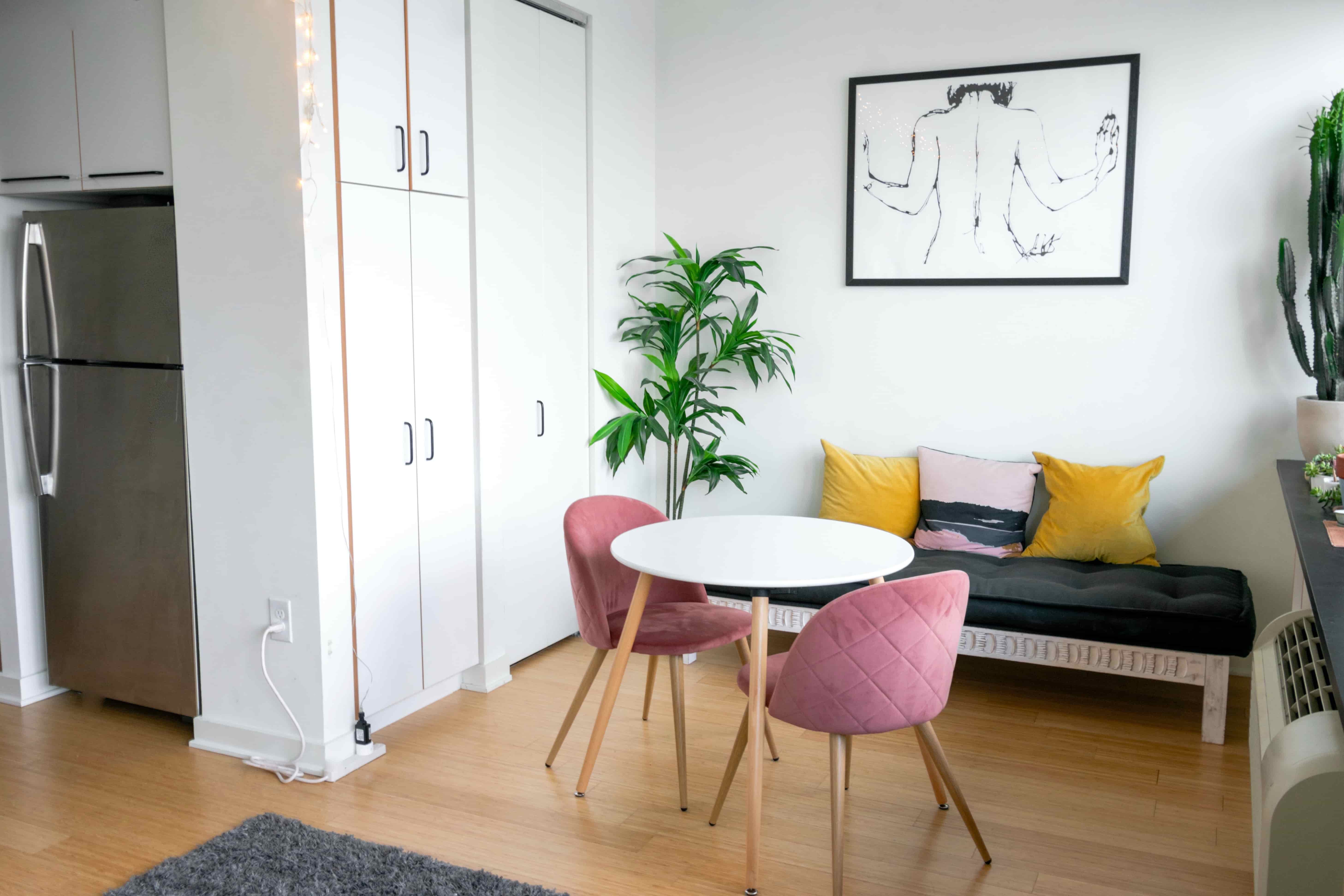 Pop of color living room