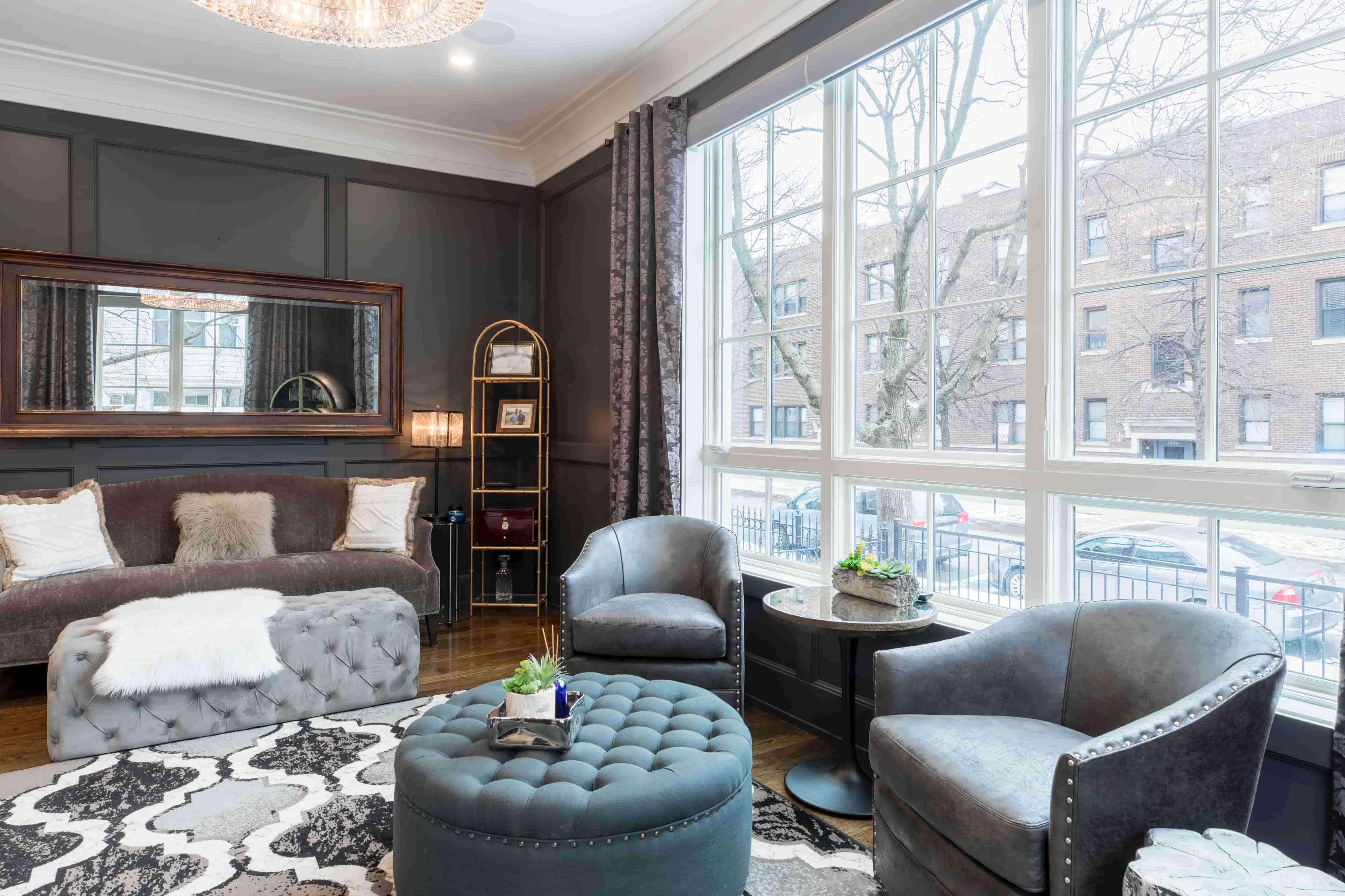 Opposites attract living room