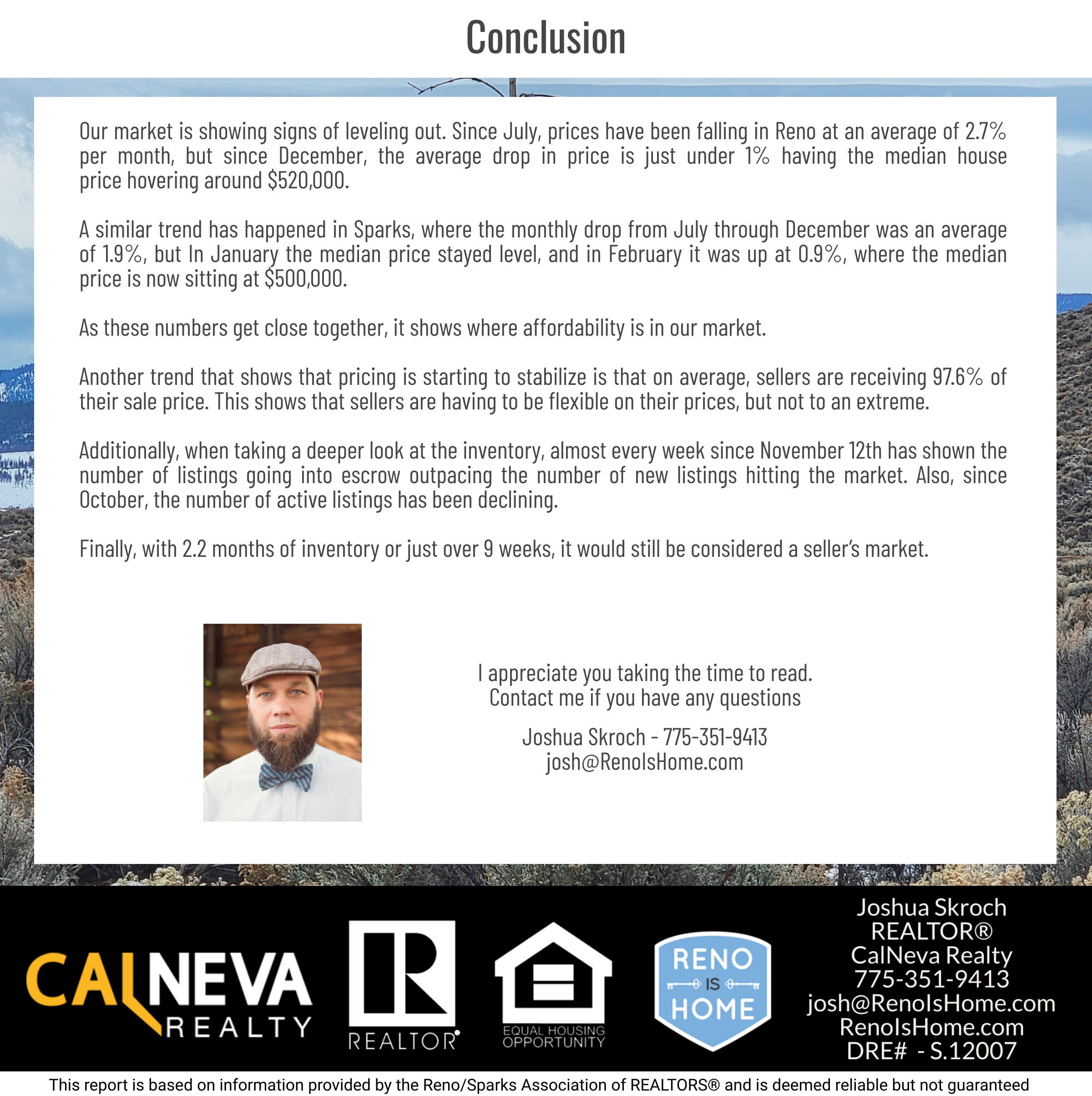 Reno & Sparks, NV Real Estate Inventory, February 2023
