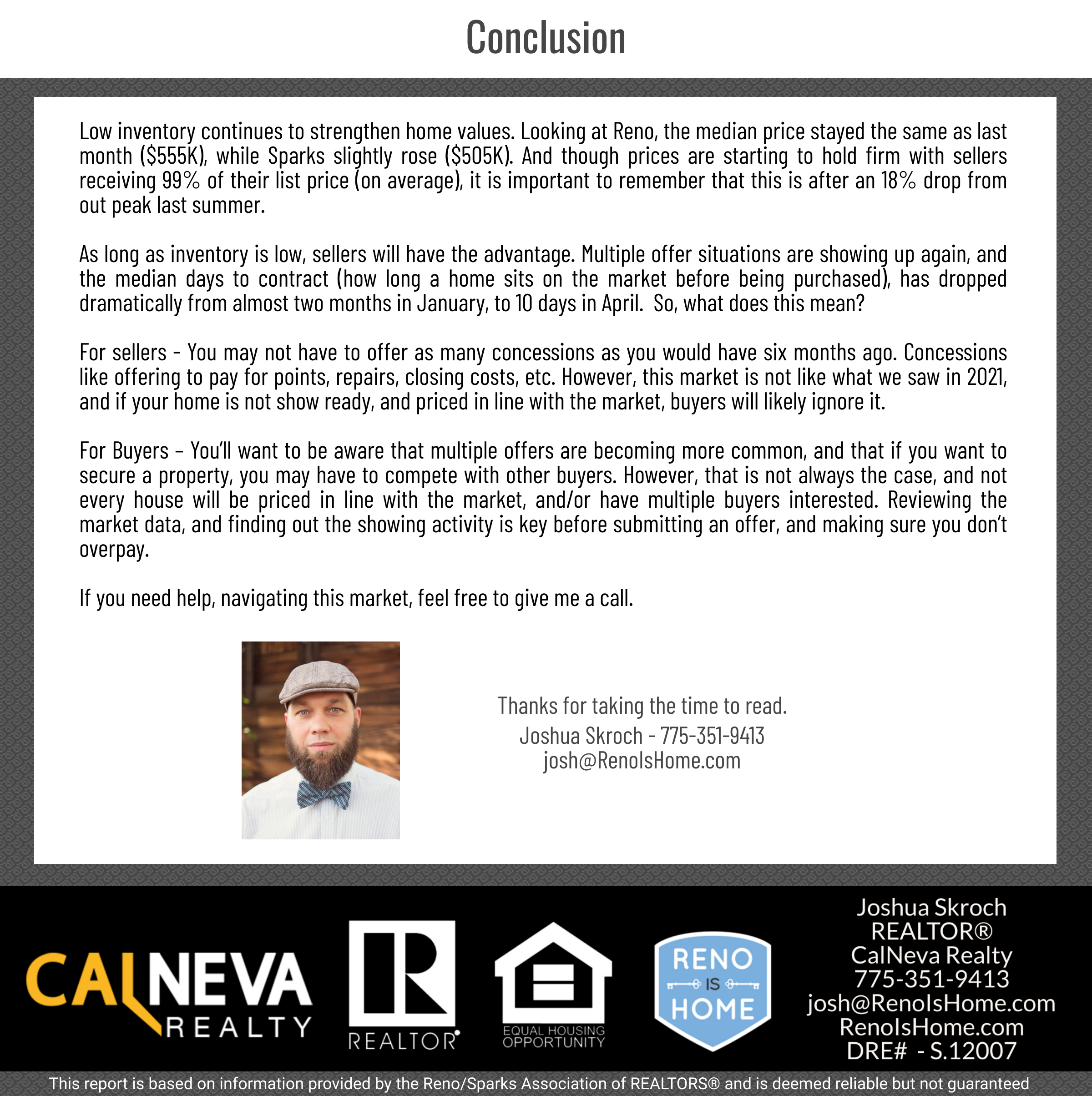 Reno & Sparks, NV Real Estate Inventory, April 2023