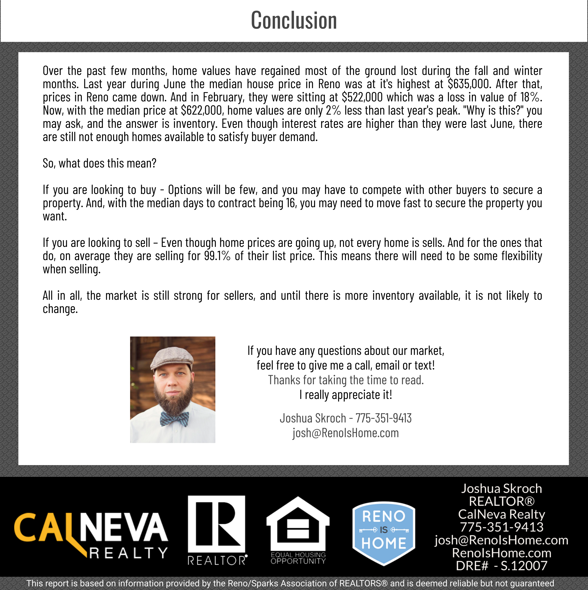 Reno & Sparks, NV Real Estate Inventory, June 2023