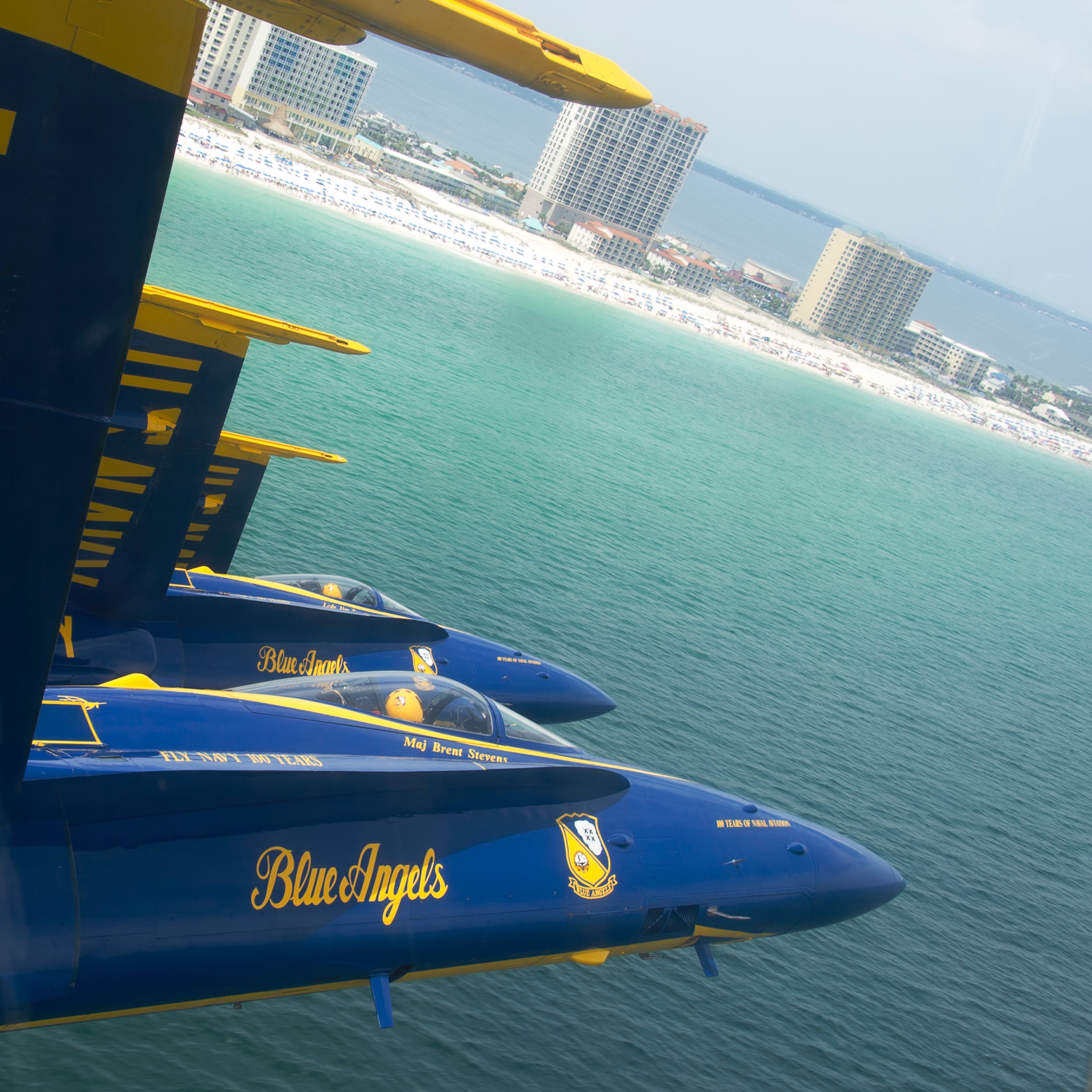 Pensacola Beach condominium buildings and coastline