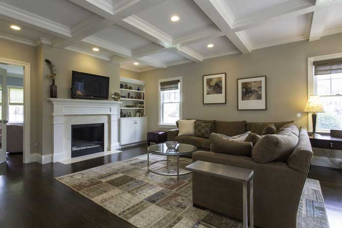 Interior of home with minimal furniture in room