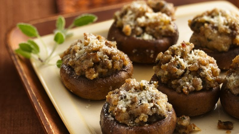 Stuffed mushrooms recipe easy to make for a superboowl football appetizer
