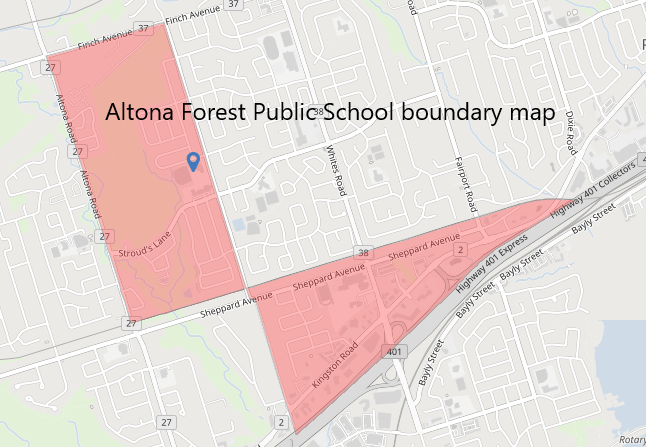 Altona Forest Public School boundary map