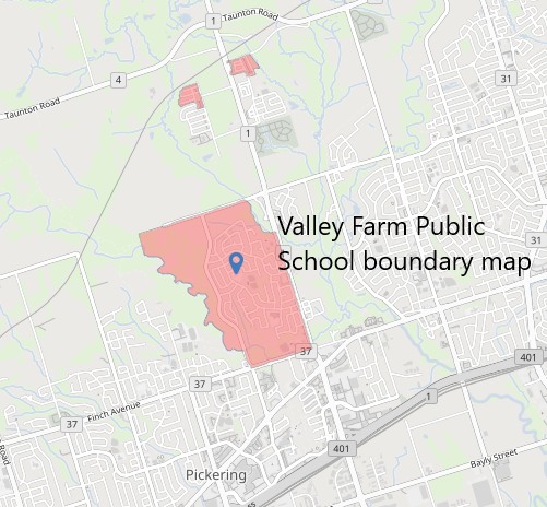Valley Farm Public School boundary map