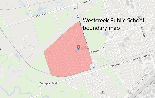 Westcreek Public School boundary map