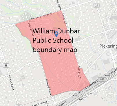 William Dunbar Public School boundary map