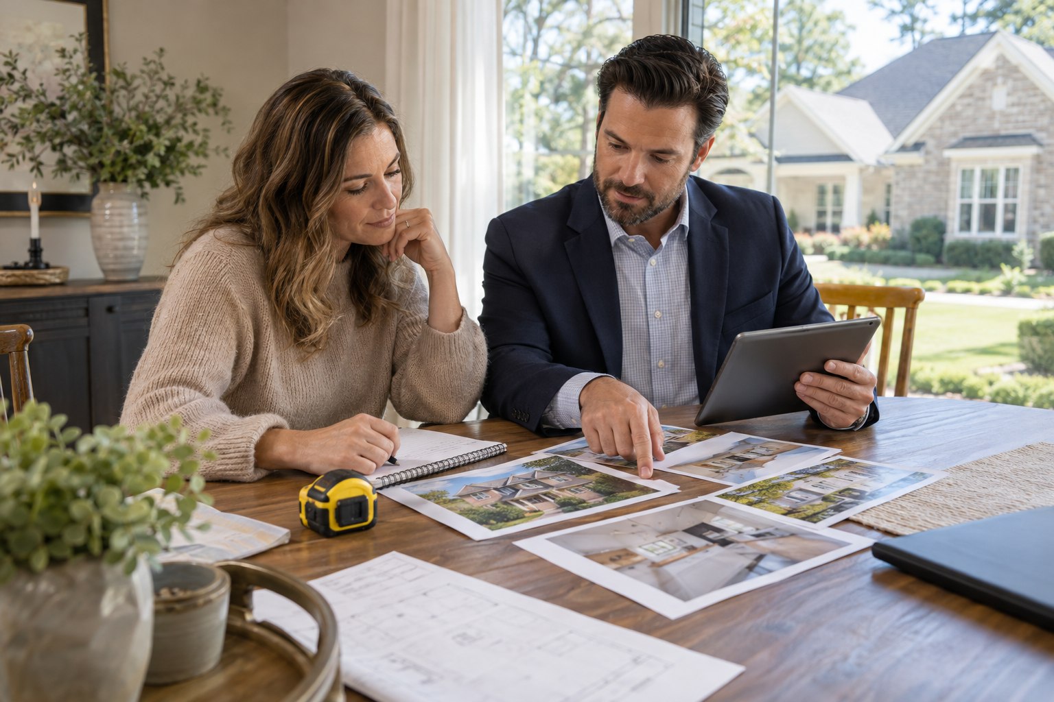 A homeowner and real estate professional comparing property information for a Georgia valuation