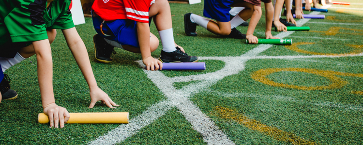 Students Participating in School Relay Race
