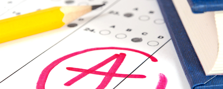Students Test Paper with Grade