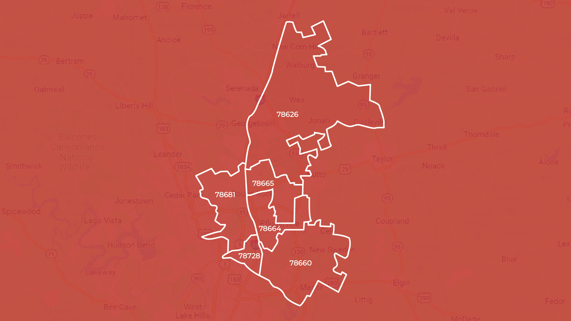 Round Rock Zip Code Map