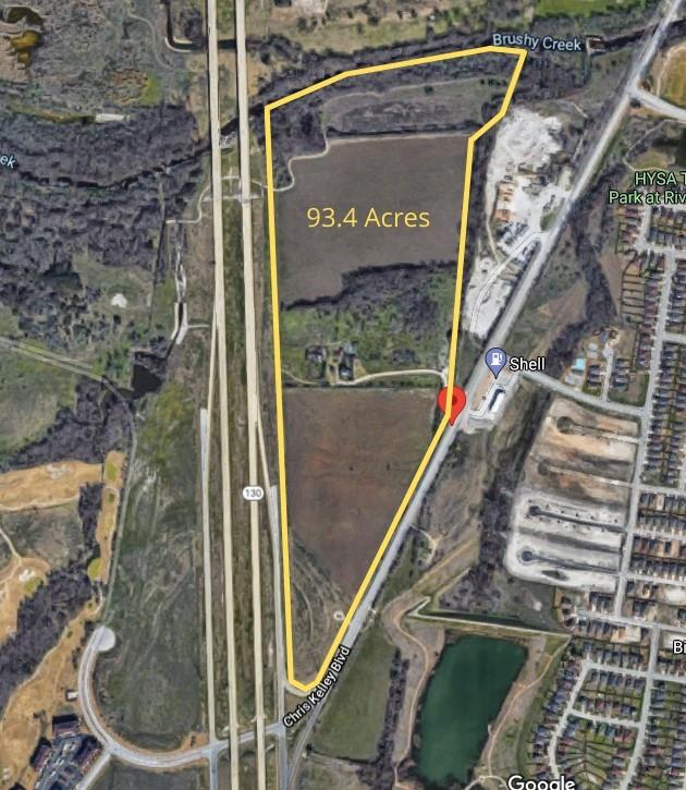 1500 Chris Kelley Blvd Hutto TX 93.4 acre SH 130 development site map