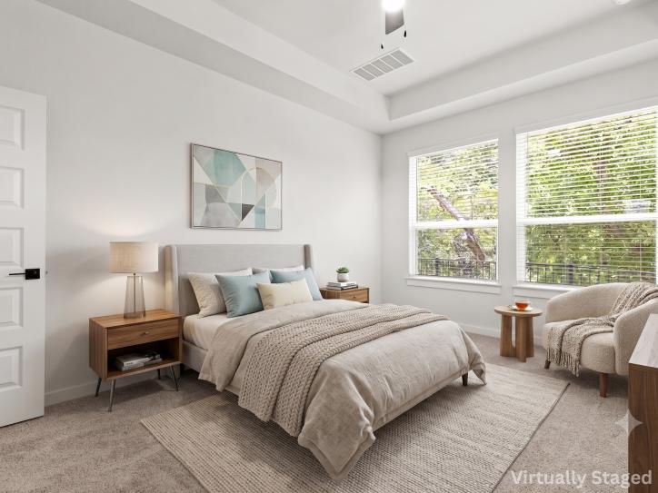 Virtually Staged Living Room and TV Area