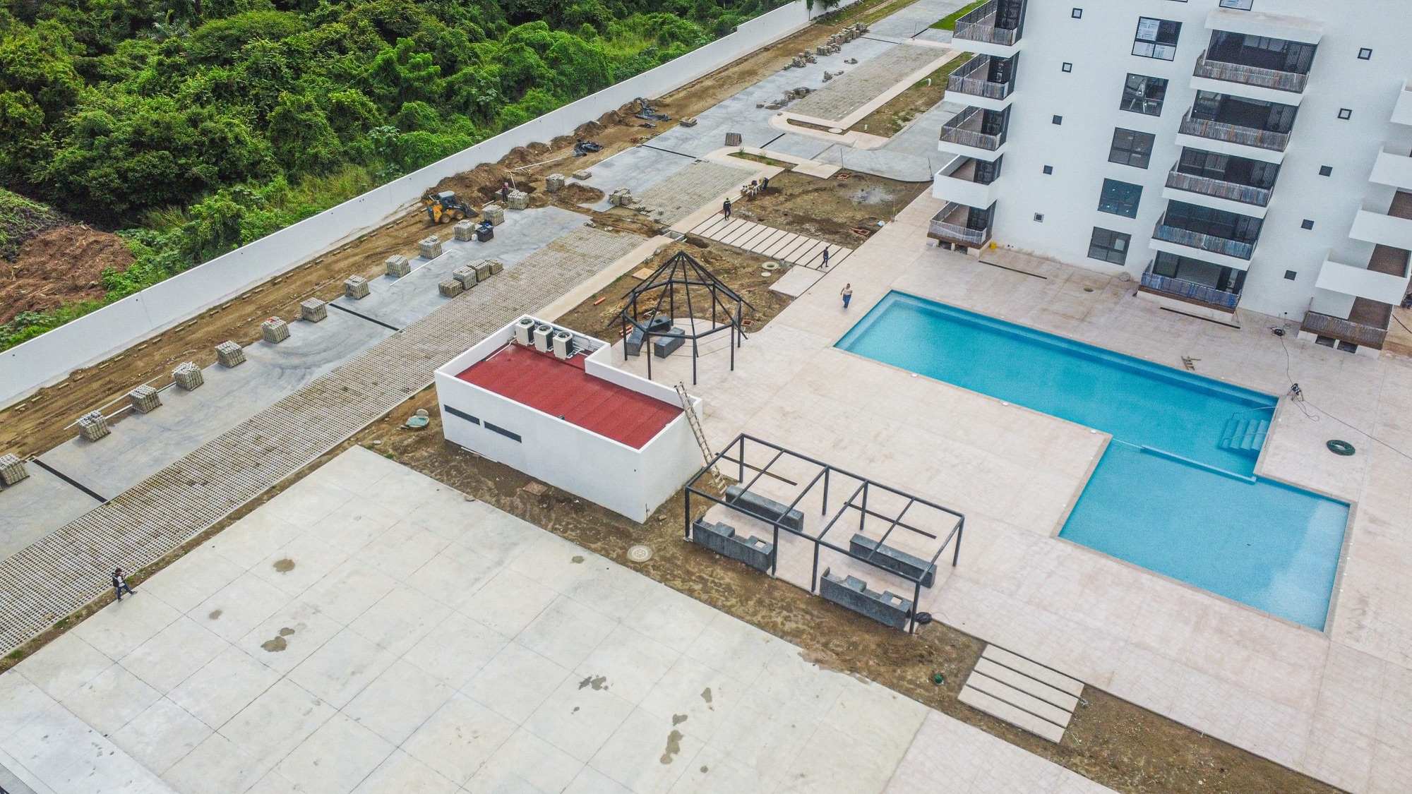 Tower B construction progress aerial
