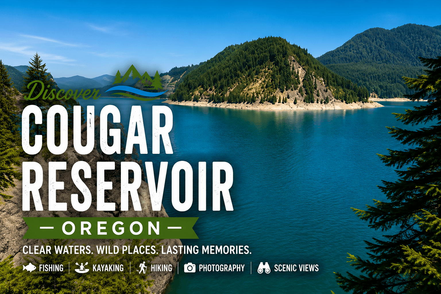 Cougar Reservoir emerald water surrounded by peaks