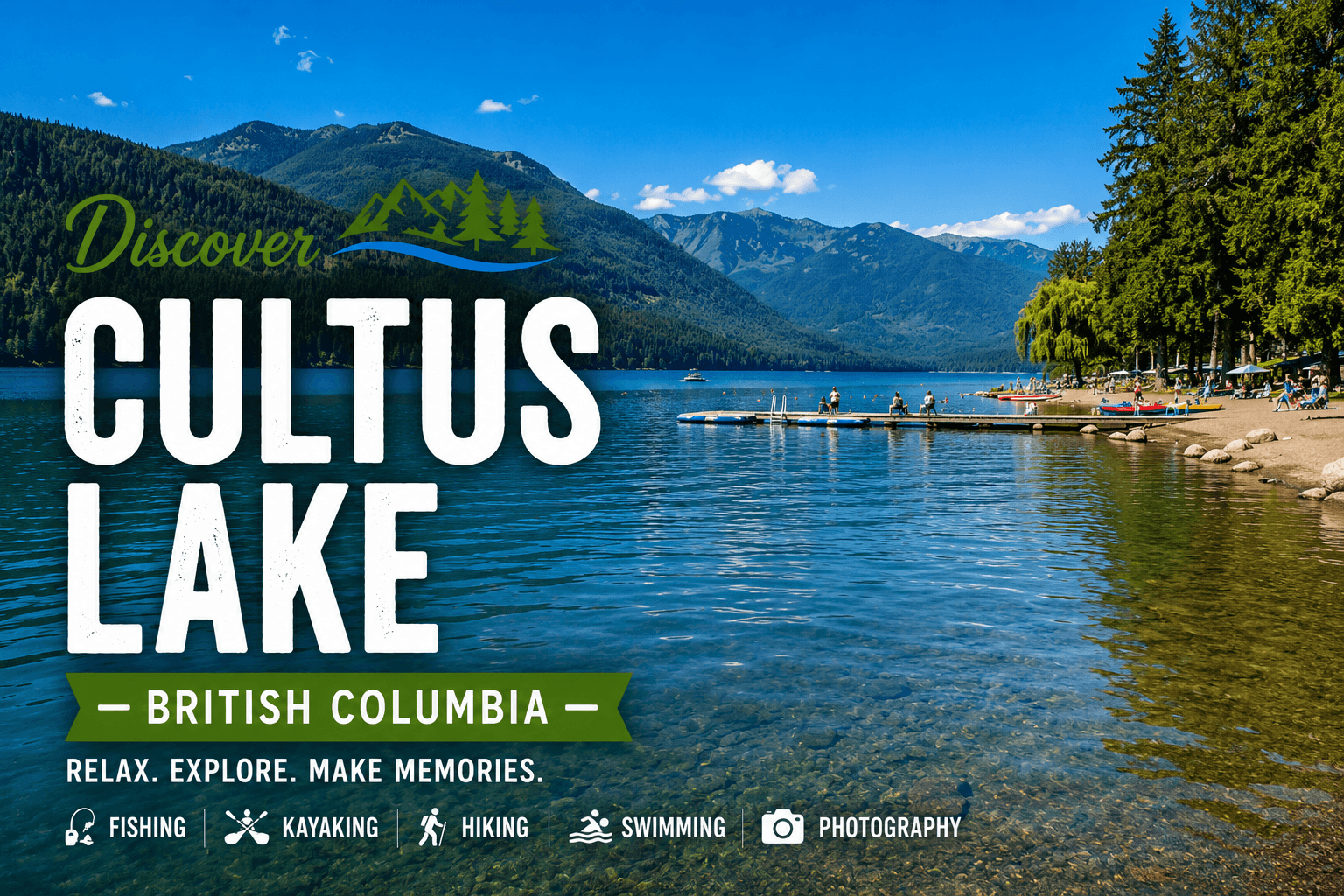 Cultus Lake clear water and sandy shores