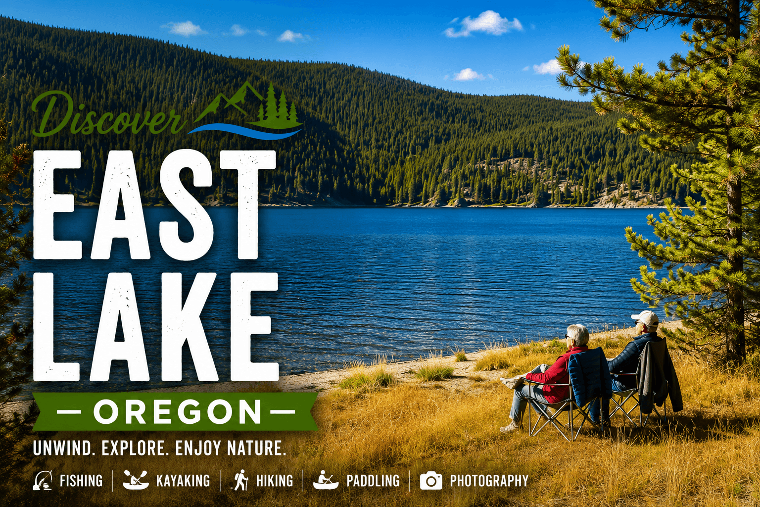 East Lake in Newberry Caldera with volcanic landscape