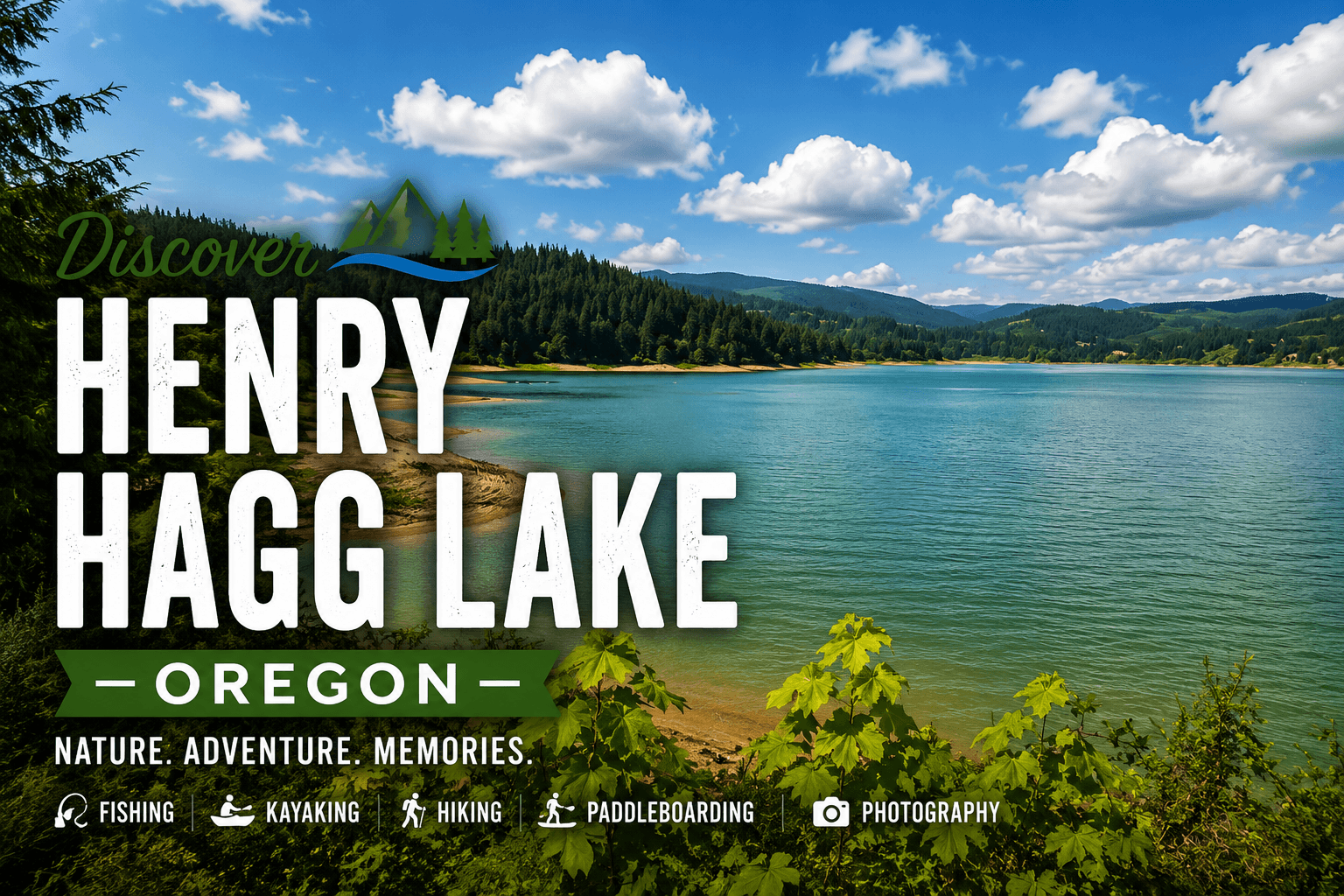 Henry Hagg Lake surrounded by forest hills