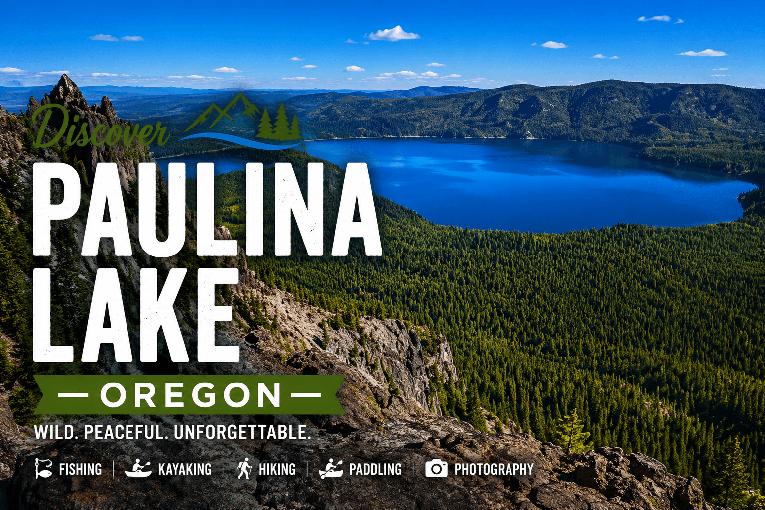 Paulina Lake volcanic crater lake in Newberry National Monument