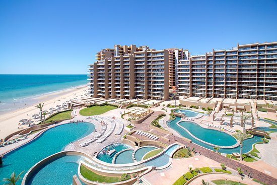 The lazy-river pool complex at Las Palomas Beach & Golf Resort