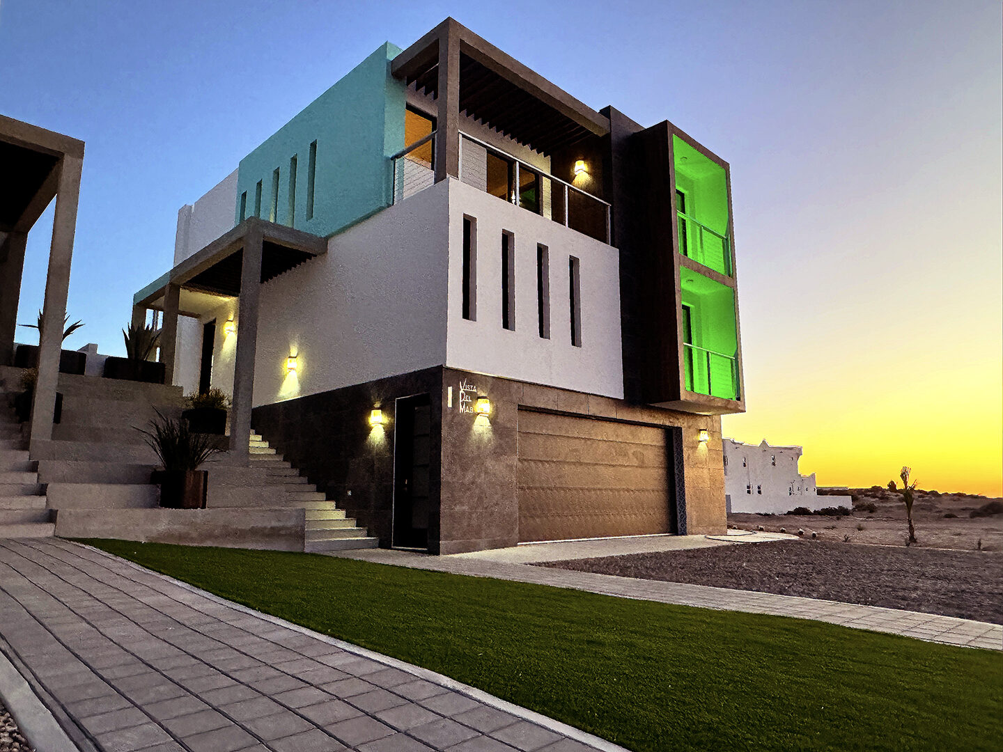 House #1 at twilight, Vista Del Mar, Playa Encanto