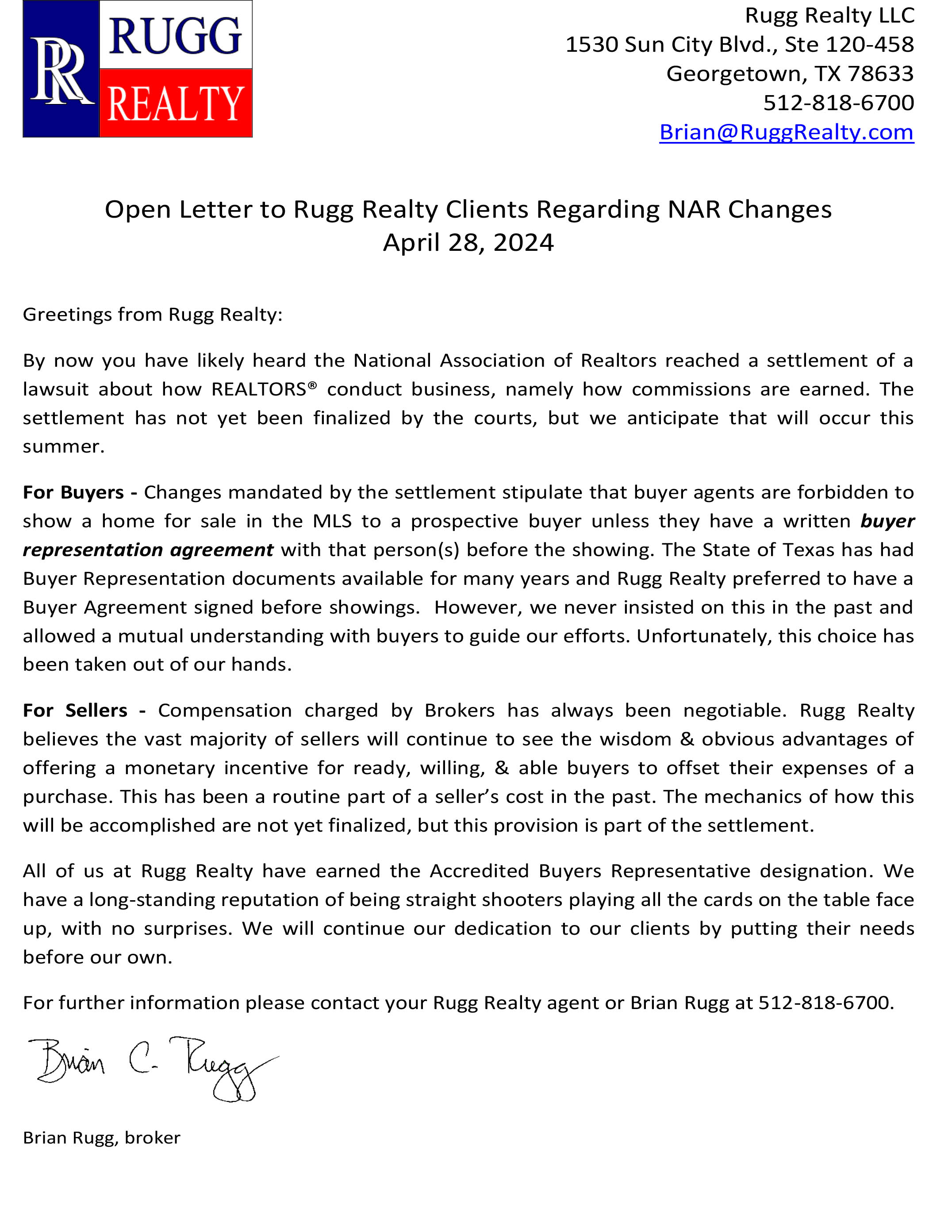 Open Letter NAR Settlement