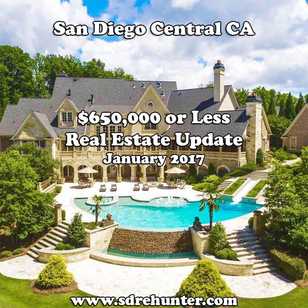 San Diego Central CA 650,000 or Less Real Estate Update January 2017
