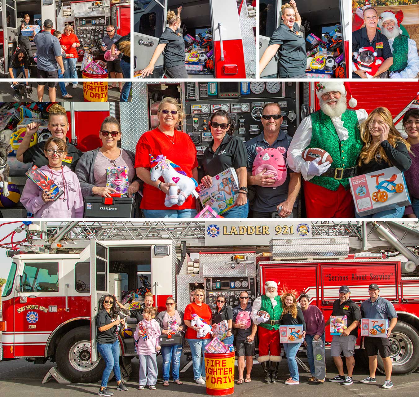 IMAGE: Photo Collage - Firefighters Toy Drive - Pictures with Santa