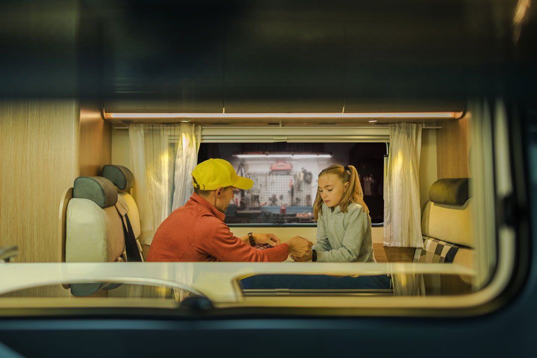 IMAGE: Guests visiting have their own space to park their RV.