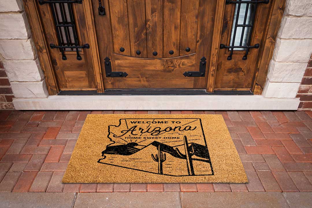 IMAGE: Front Door with Arizona Doormat - Home Sweet Home