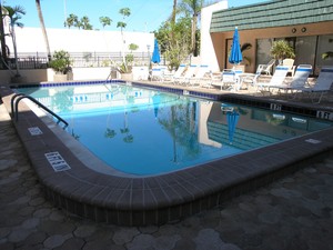 Seashell condominium pool on Siesta Key
